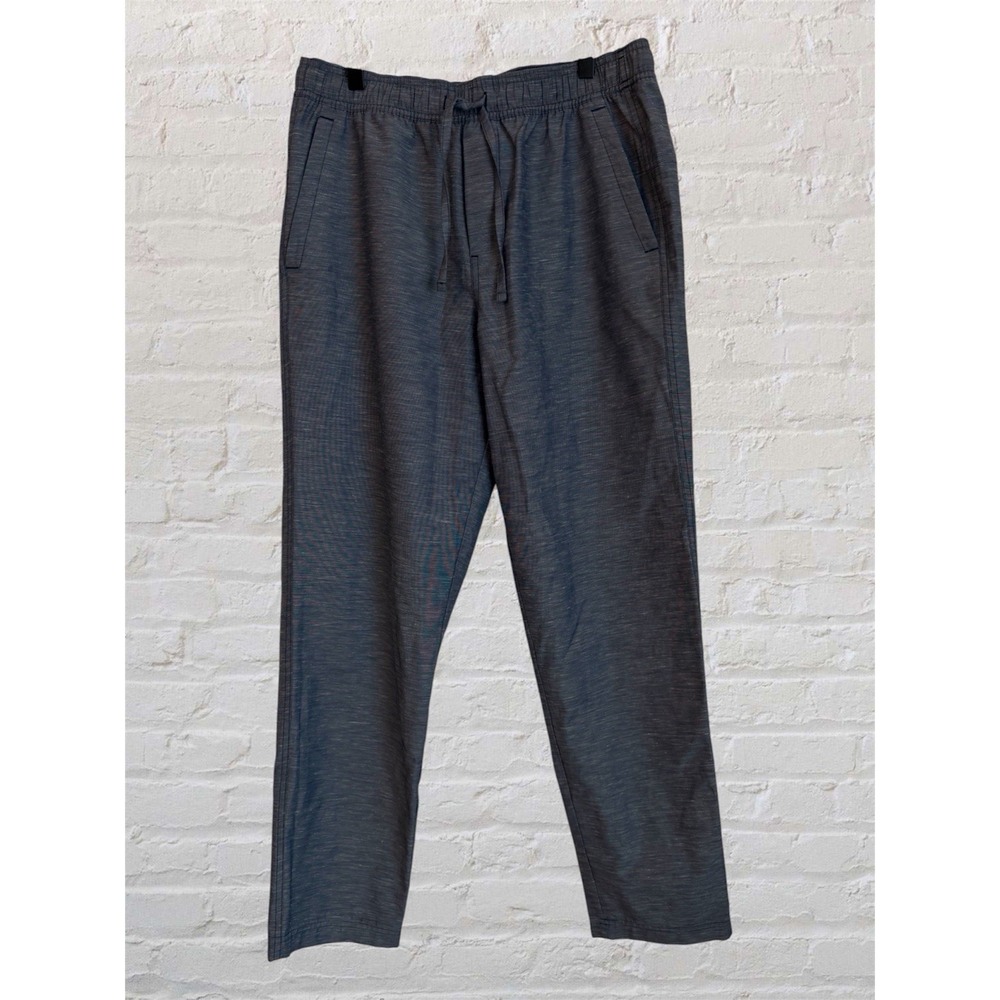 Lululemon LuluLinen Pull On Pants M Blue Relaxed Tapered Lightweight LM5BA0S